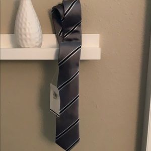 Sovereign Code grey striped skinny tie